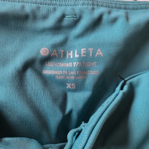 VGUC Athleta Lightening 7/8 Tight Bullard Teal Green Xsmall - Picture 15 of 16